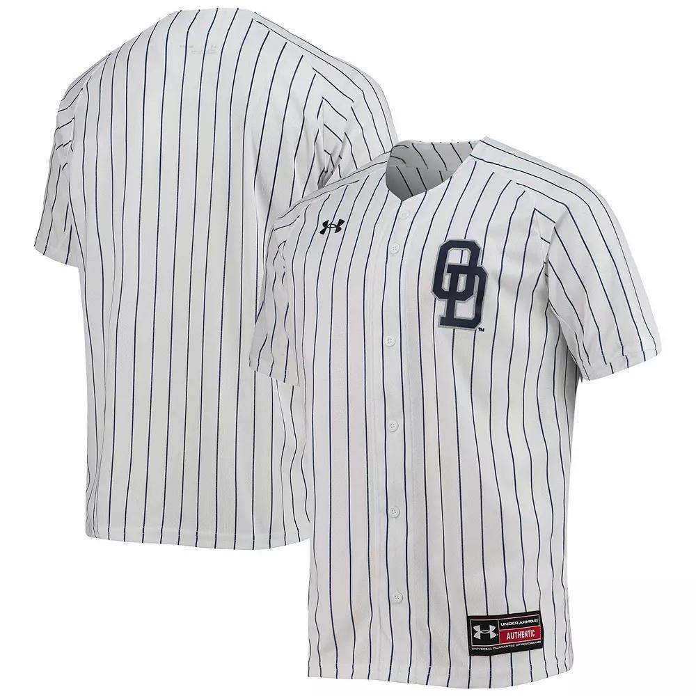 Men's Under Armour White Old Dominion Monarchs Pinstripe Replica Baseball Jersey,  Product Image