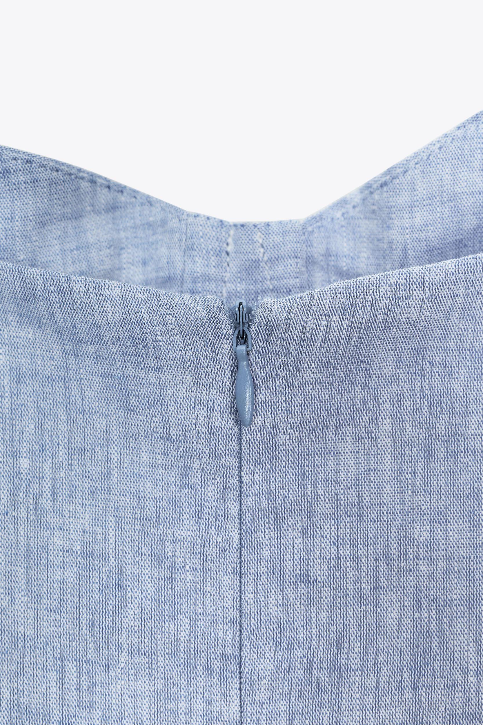 LINEN MIDI CORSET DRESS Product Image