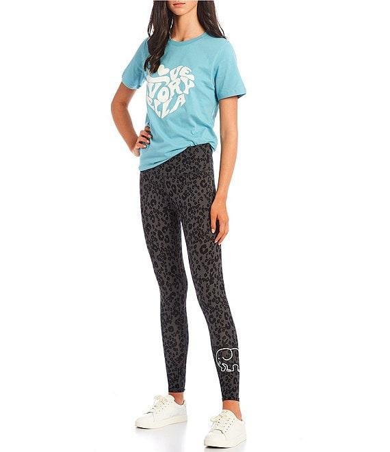 Ivory Ella Embossed-Printed Animal Print Ankle Leggings Product Image