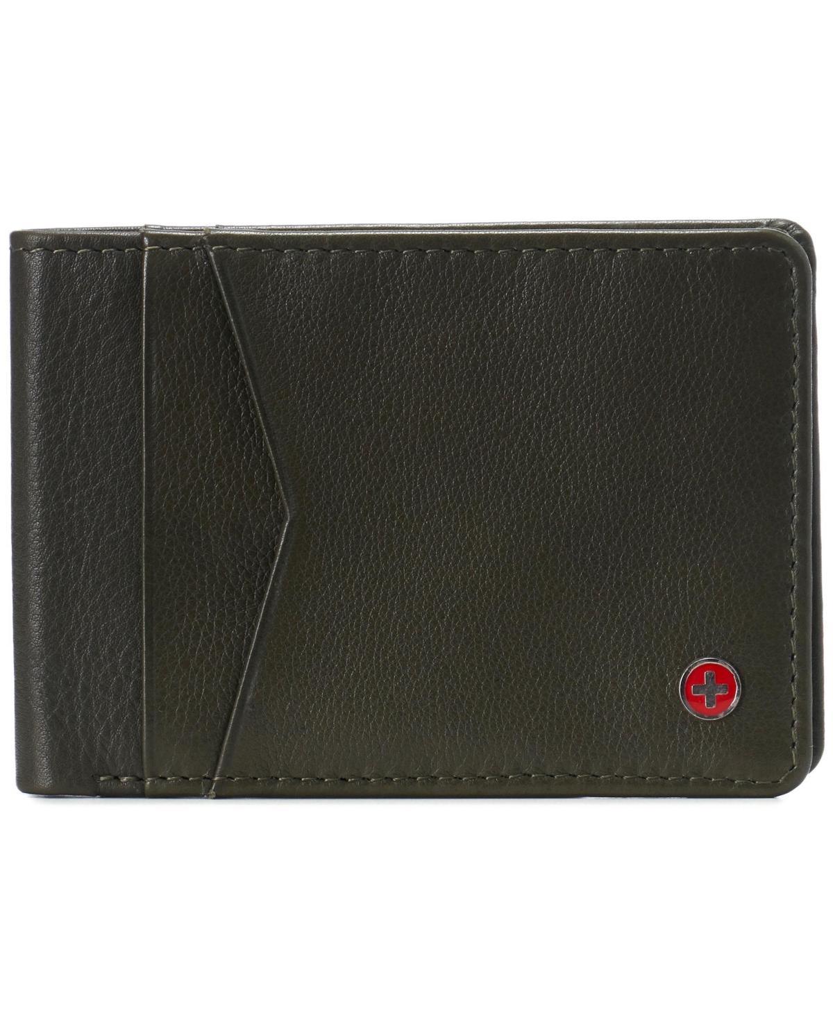 Alpine Swiss Delaney Men’s Slimfold RFID Protected Wallet Nappa Leather Comes in a Gift Box Black Product Image