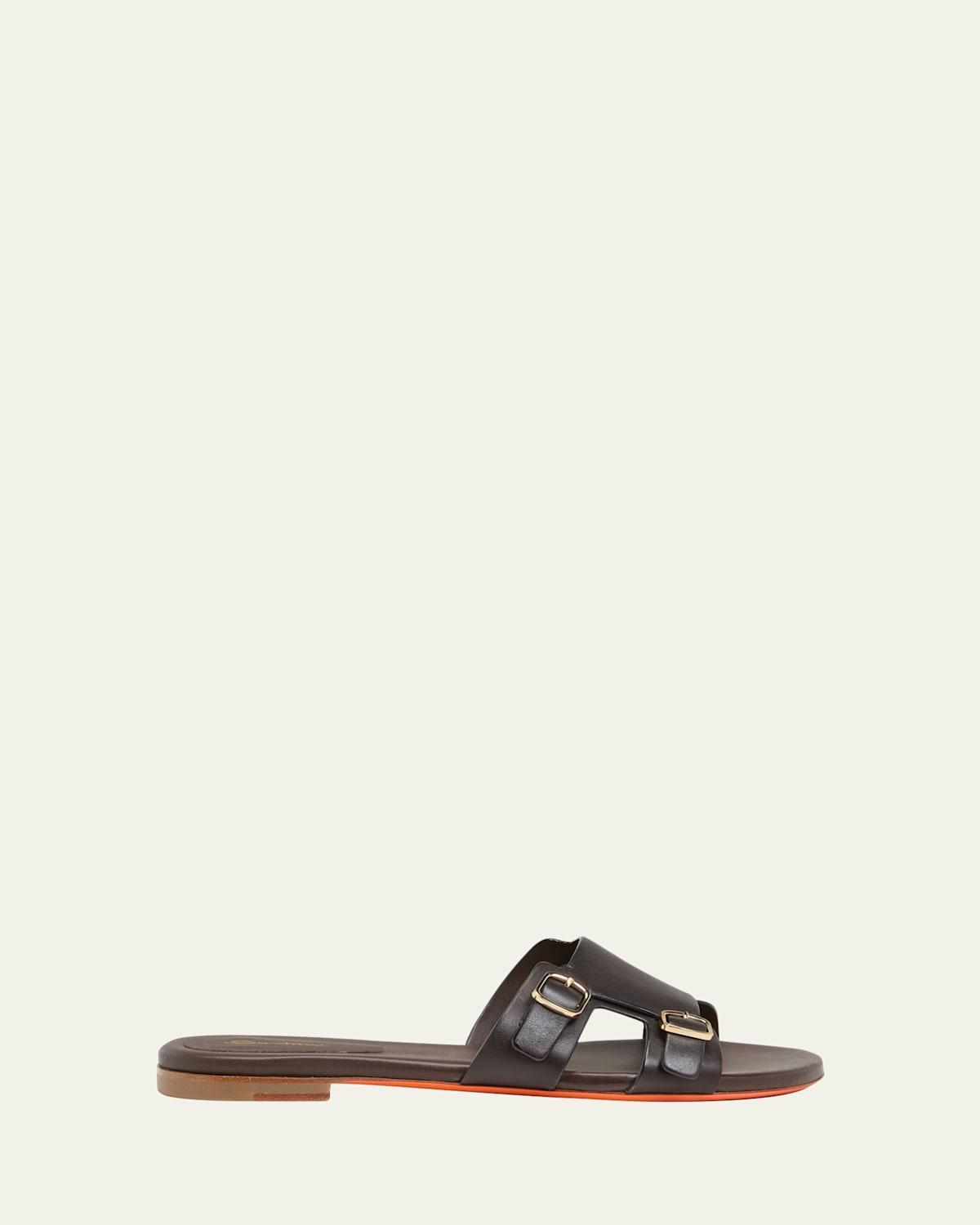 Foresaw Leather Double Monk Slide Sandals Product Image