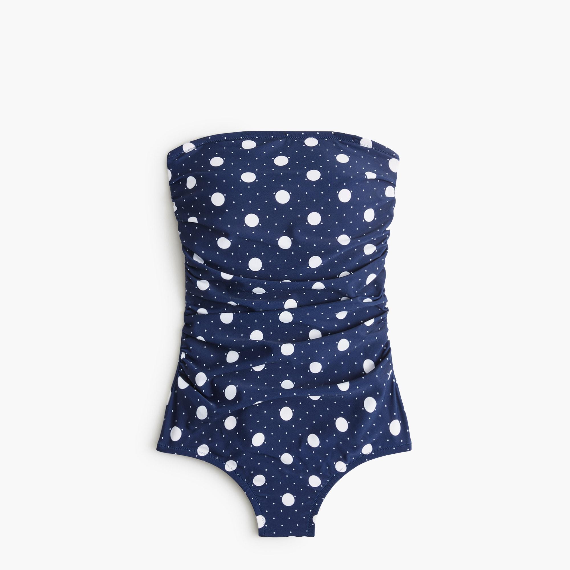 Printed strapless one-piece swimsuit Product Image