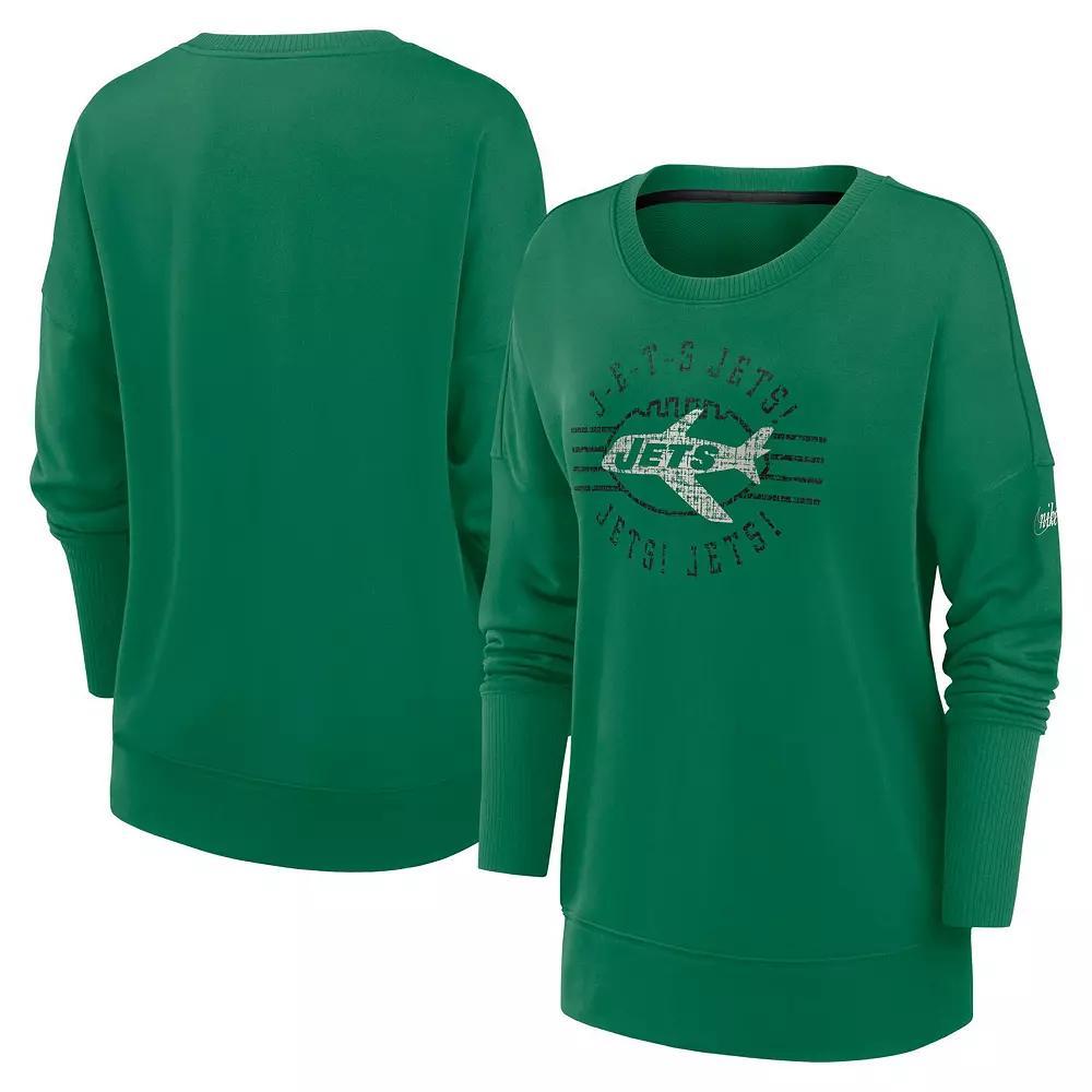 Women's Nike Green New York Jets Rewind Playback Icon Performance Pullover Sweatshirt, Size: Medium Product Image