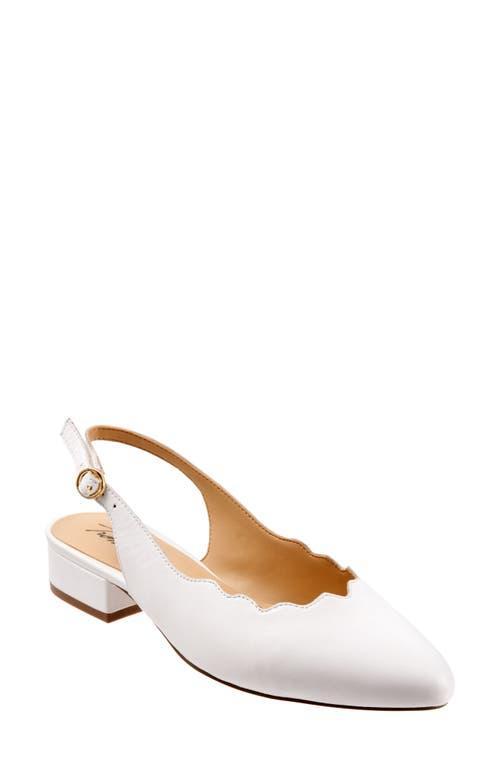 Trotters Joselyn Scalloped Leather Block Heel Slingback Pumps Product Image