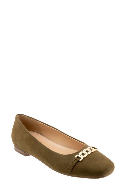 Trotters Harmony Suede Square Toe Chain Flats Product Image