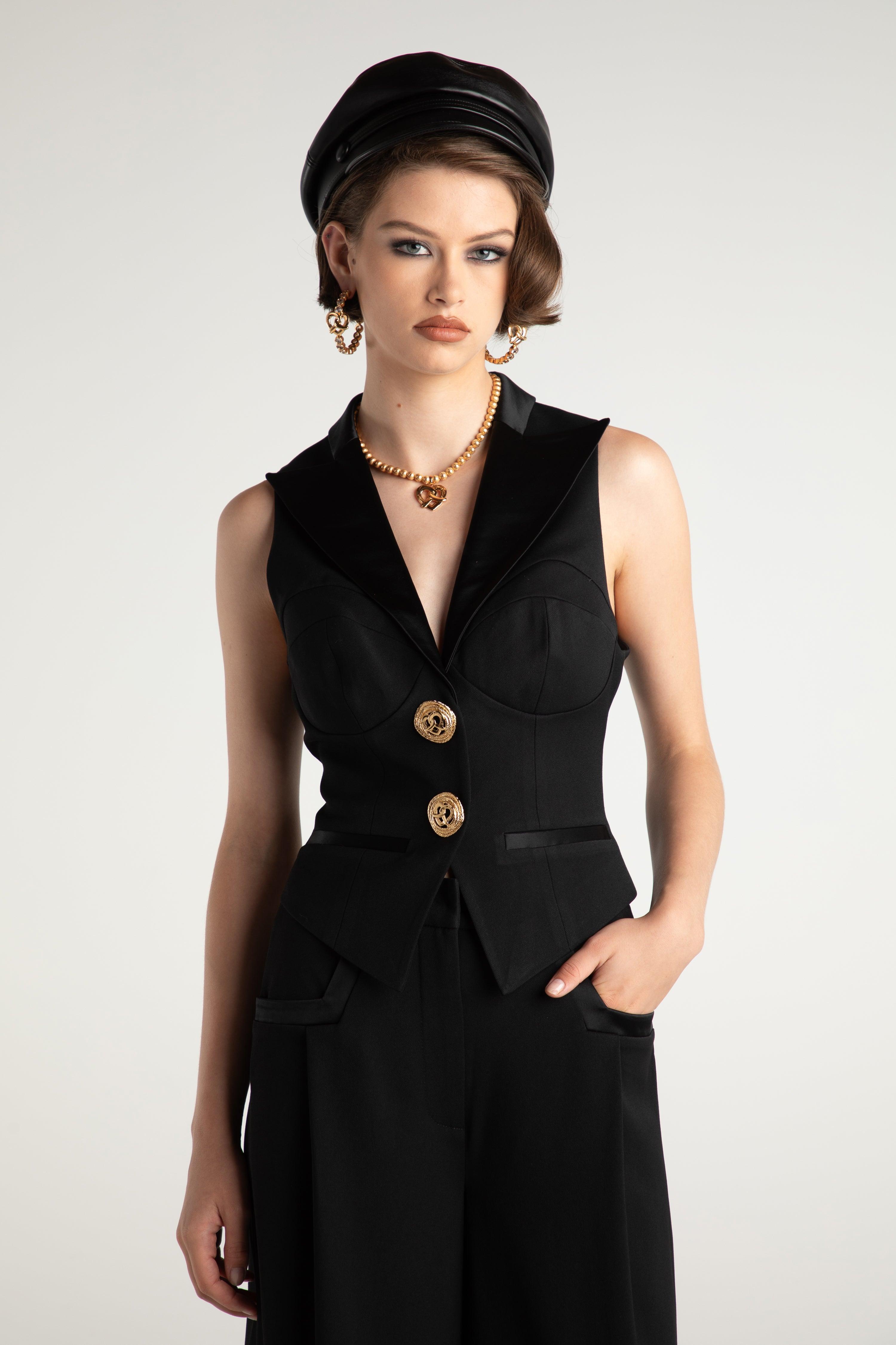 Diana Vest (Black) (Final Sale) Product Image