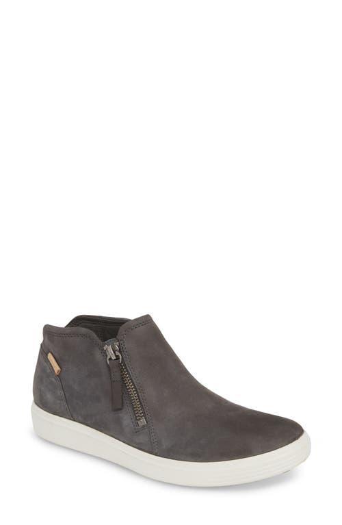 ECCO Womens Soft 7 Nubuck Low Zip Sneaker Booties Product Image