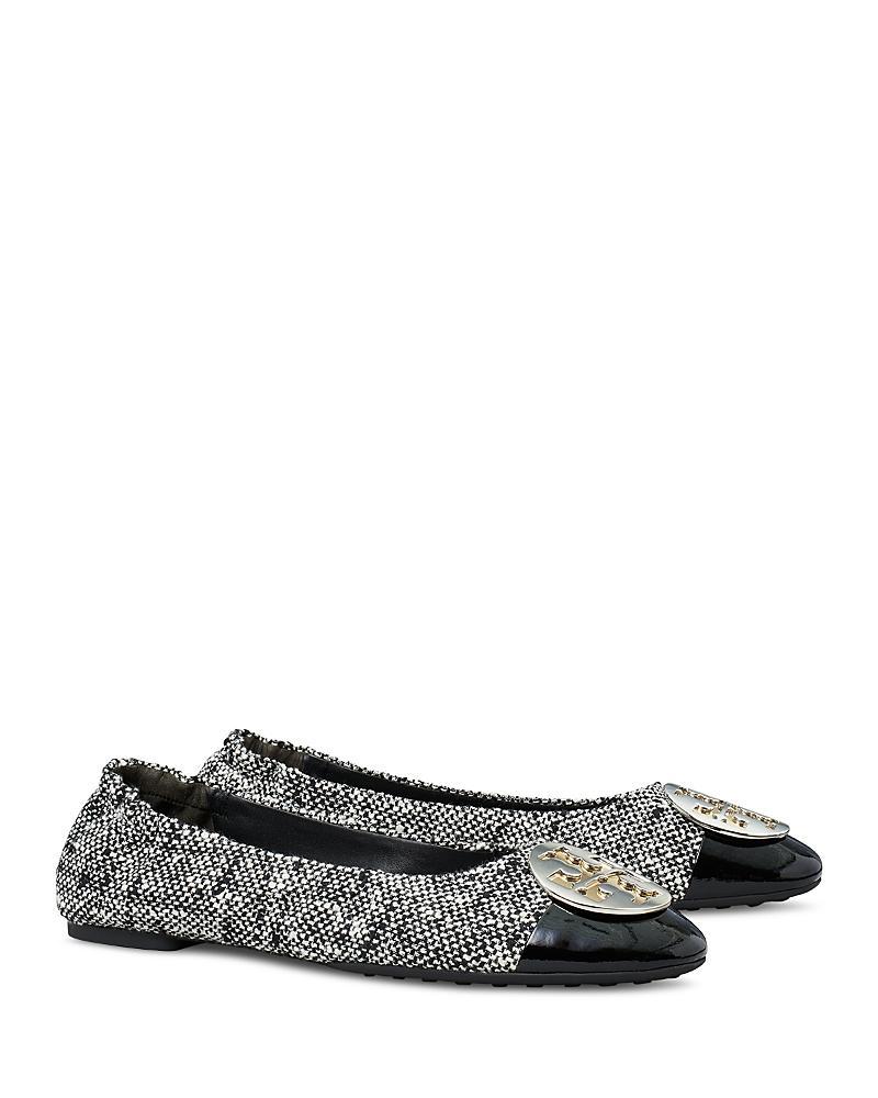 Womens Claire Tweed & Leather Cap-Toe Ballet Flats Product Image