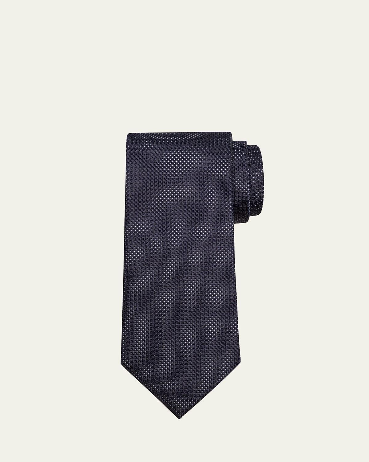 Men's Micro-Geometric Silk Tie Product Image