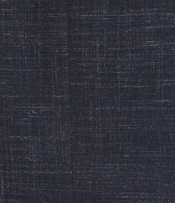 Hickey Freeman Modern Fit Flat Front Solid Linen Wool Blend 2-Piece Suit Product Image