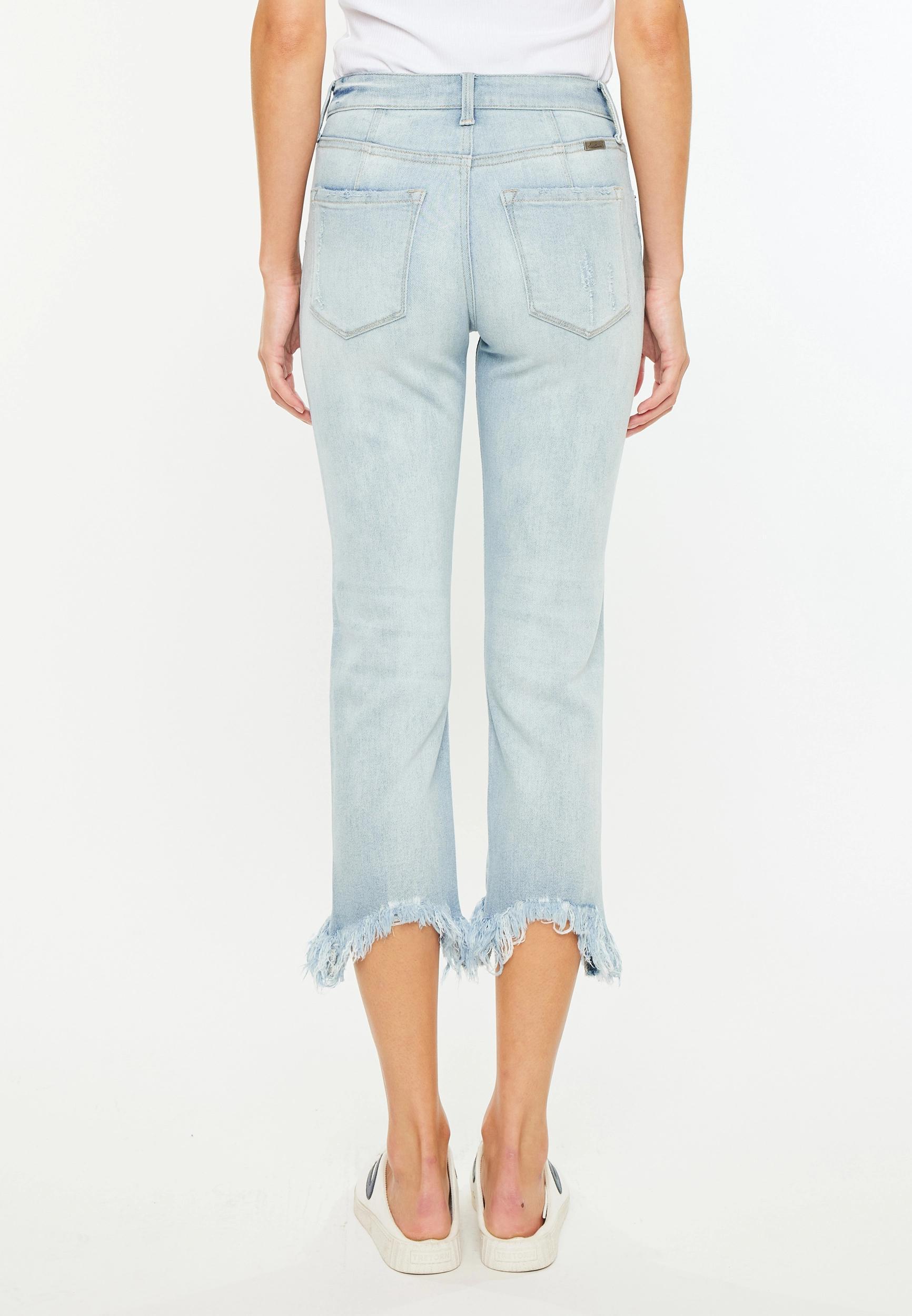 KanCan™ High Rise Button Fly Straight Cropped Jean Product Image