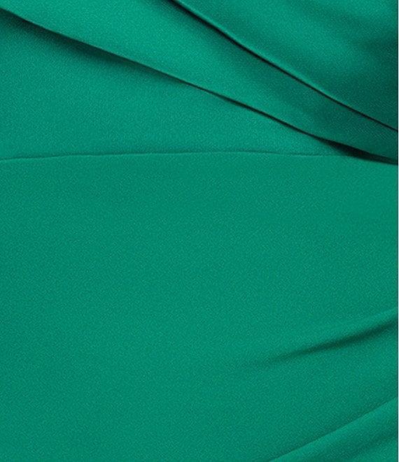 Betsy & Adam Plus Size Off-the-Shoulder Scuba Crepe Dress Product Image