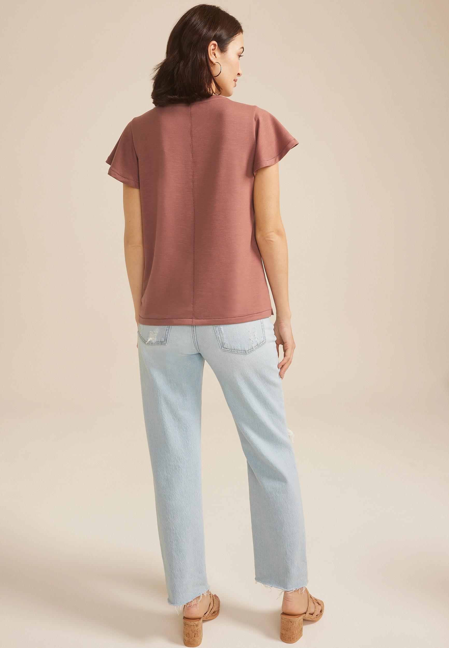 24/7 French Terry Flutter Sleeve Tee Product Image