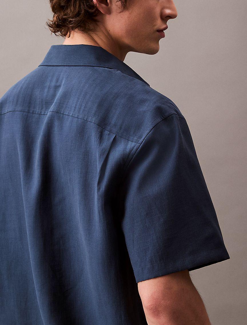 Lyocell Blend Relaxed Button-Down Shirt Product Image