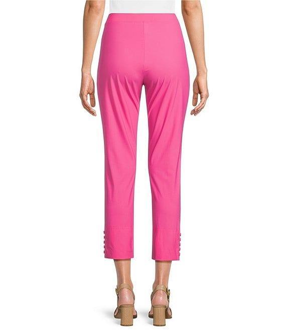 IC Collection Slim Stretch Knit Cropped Pants Product Image