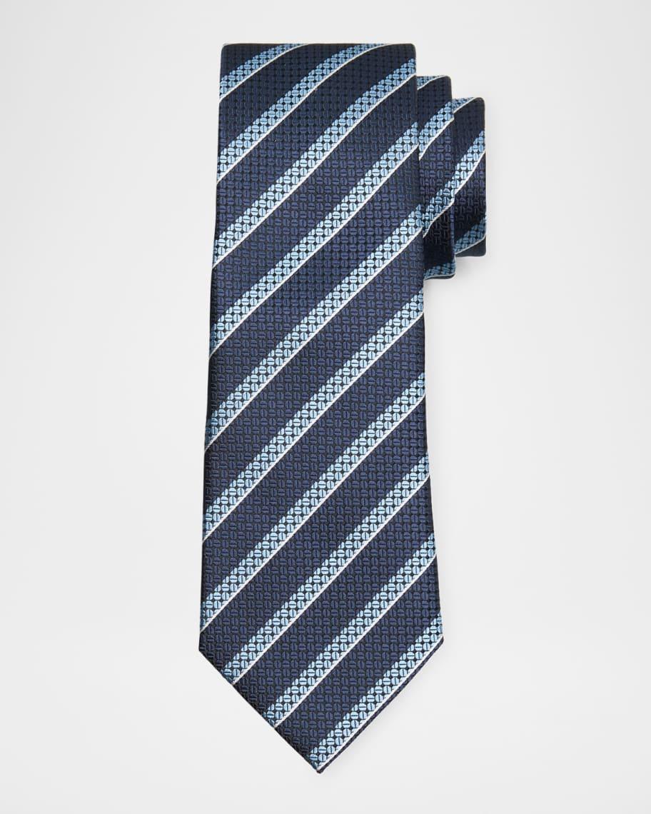 Mens Stripe Jacquard Silk Tie Product Image