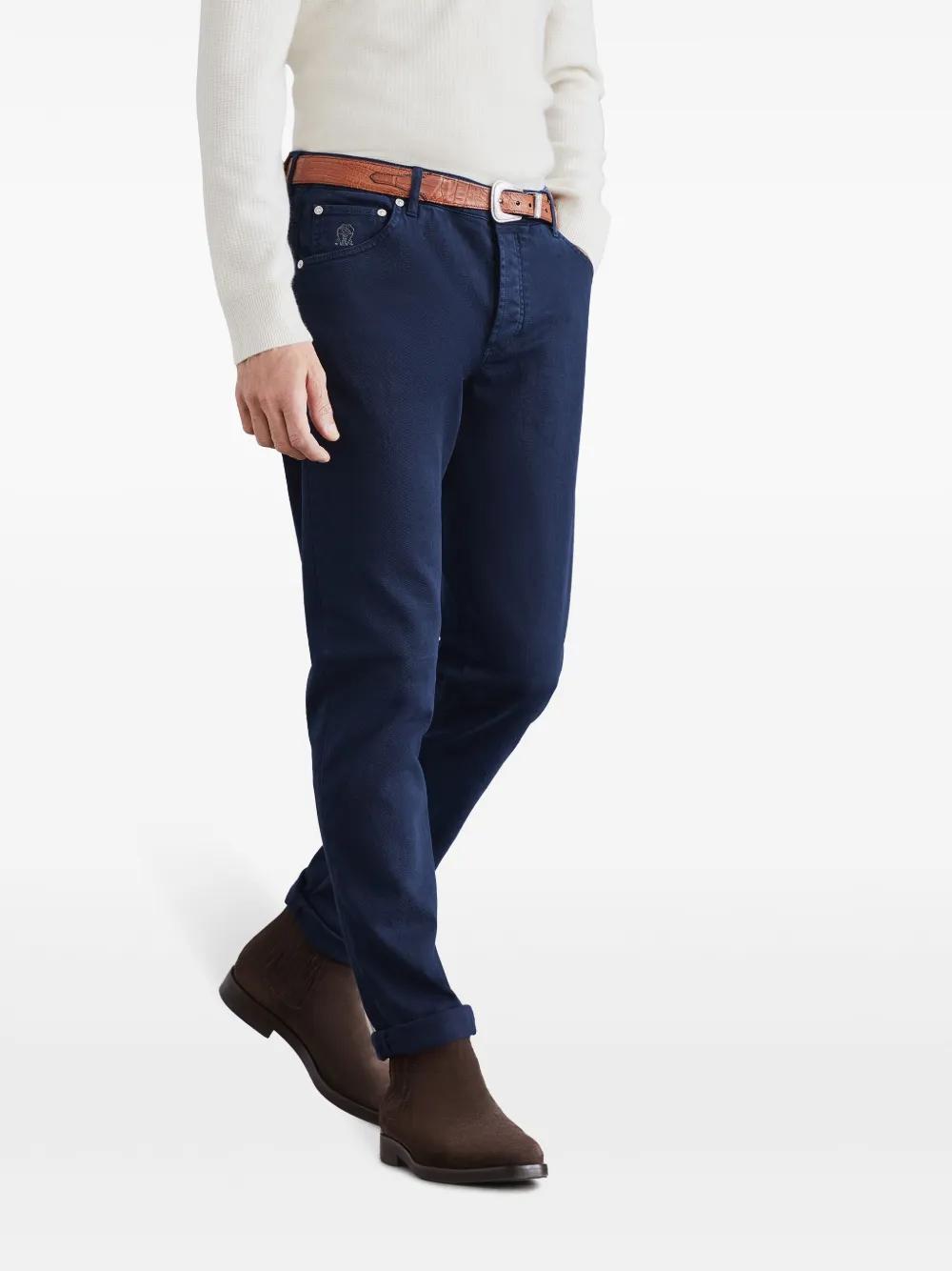 BRUNELLO CUCINELLI Logo-embroidered Jeans In Night Product Image