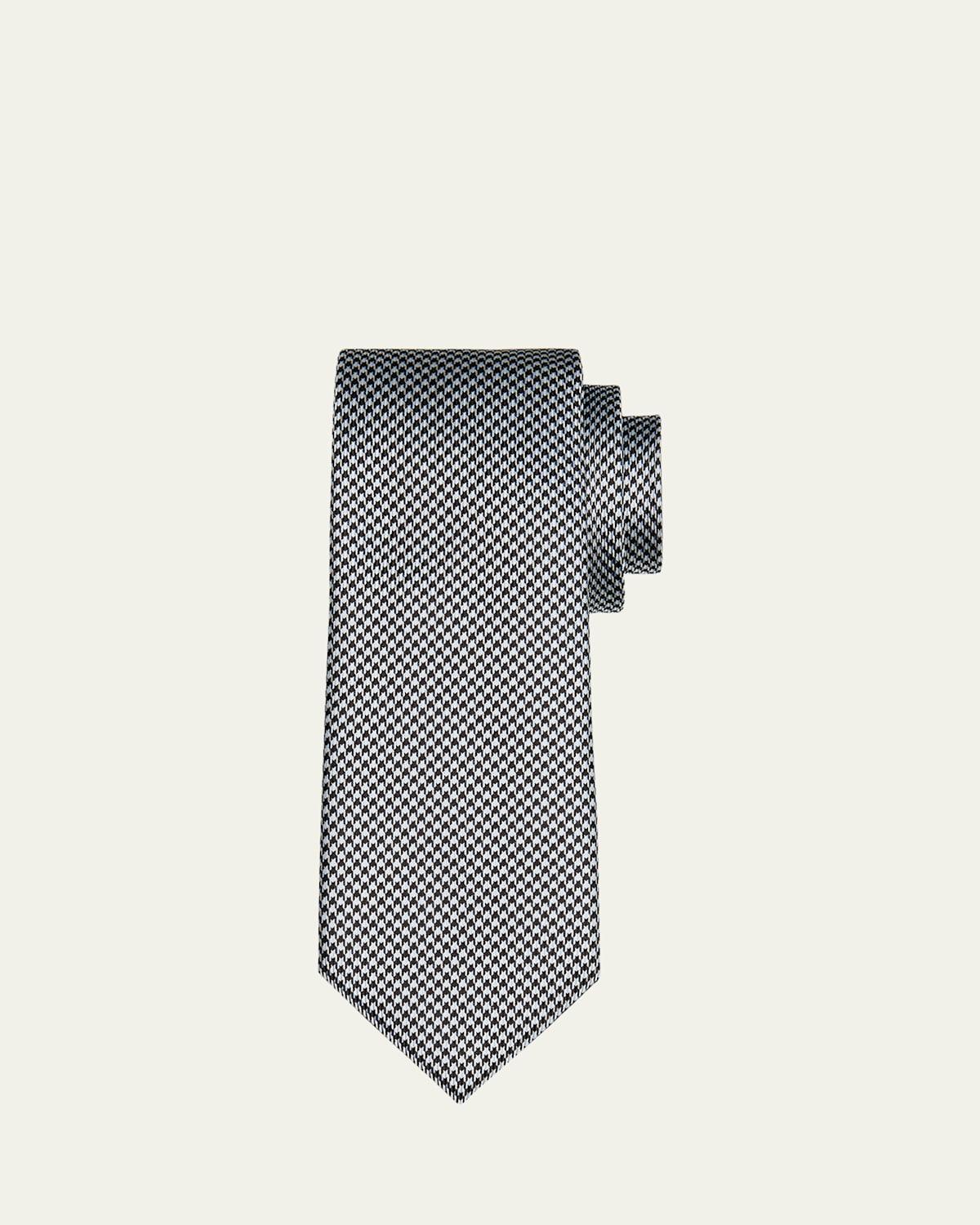 Mens Houndstooth Mulberry Silk Tie Product Image