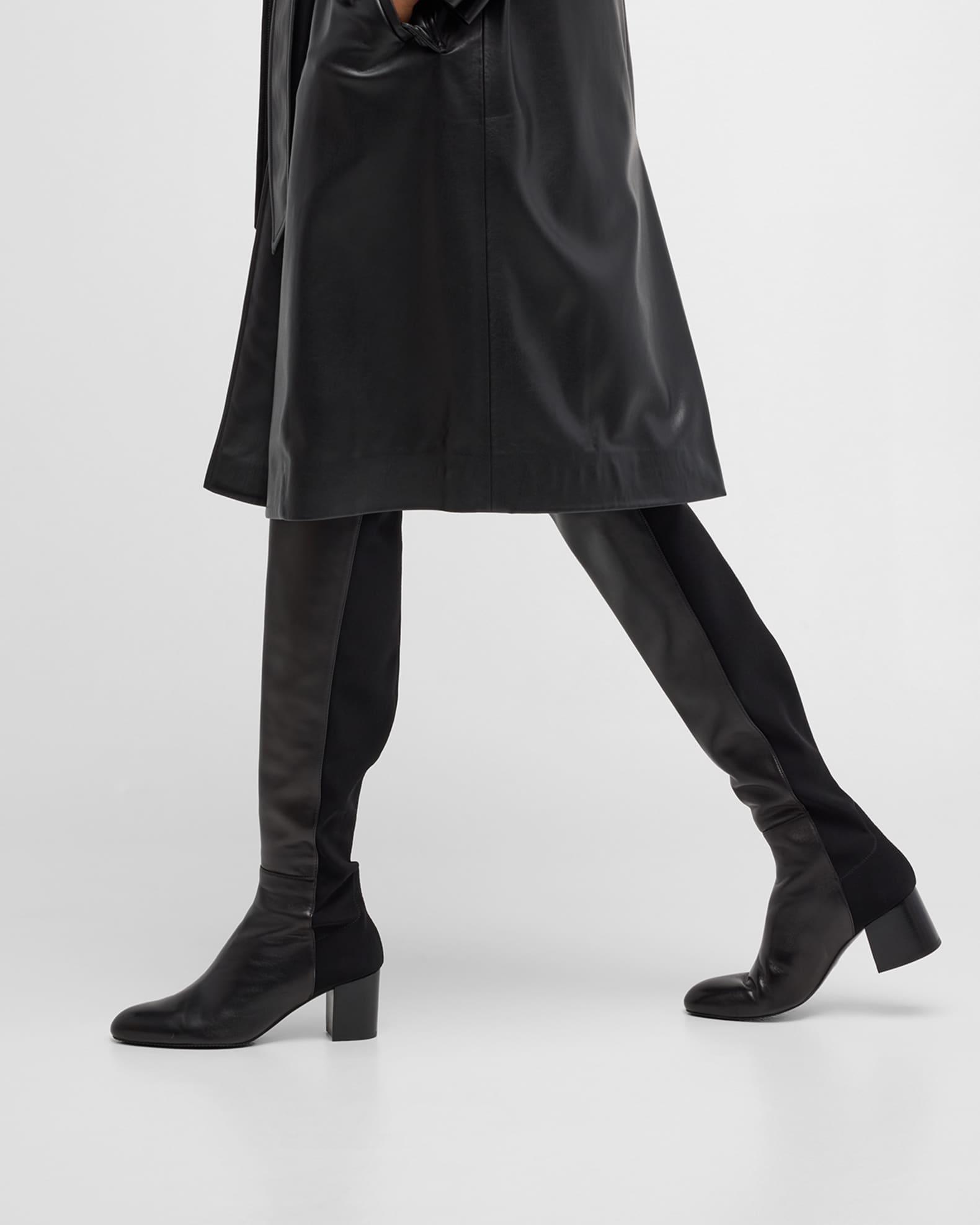 Stretch Leather Over-The-Knee Boots Product Image