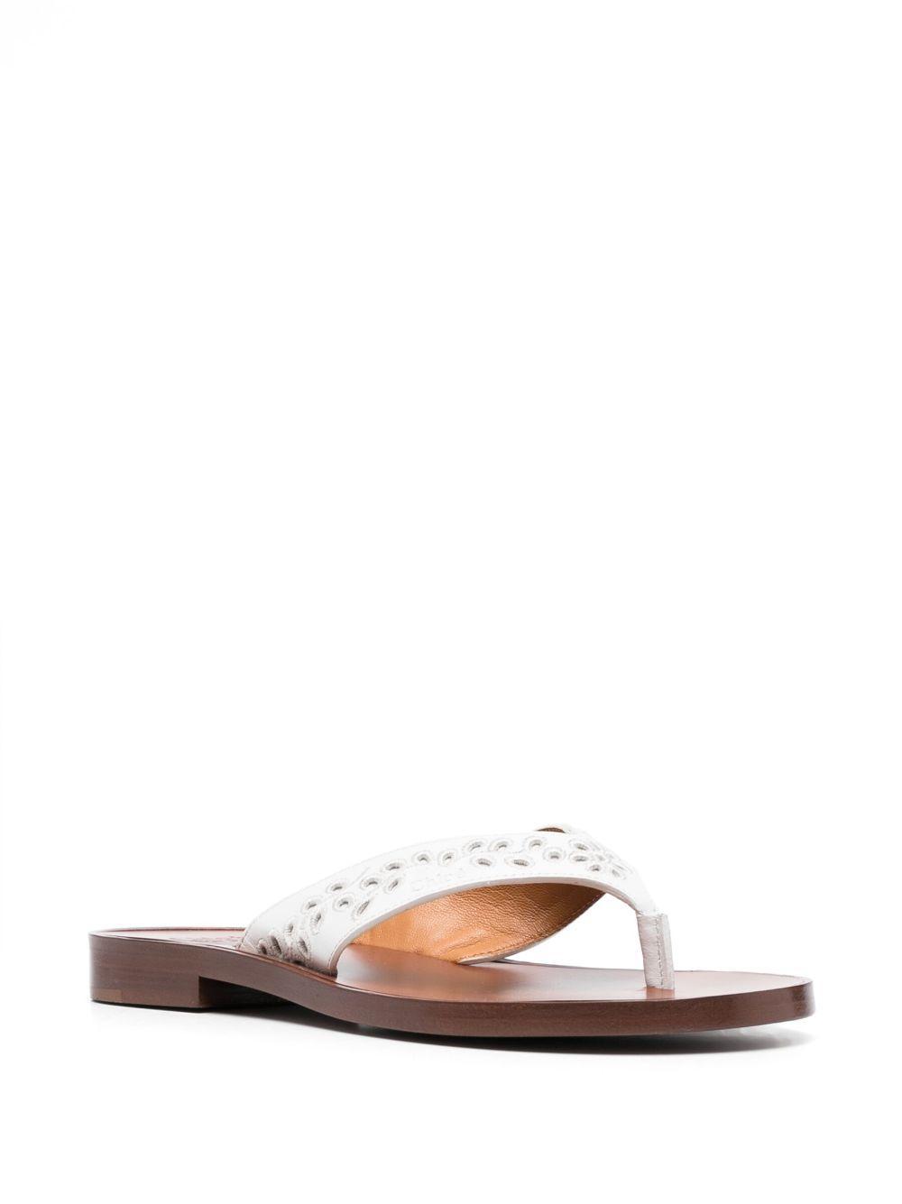 CHLOÉ Chloe Women White Leather Paz Chloe X Eres Thong Slippers Product Image