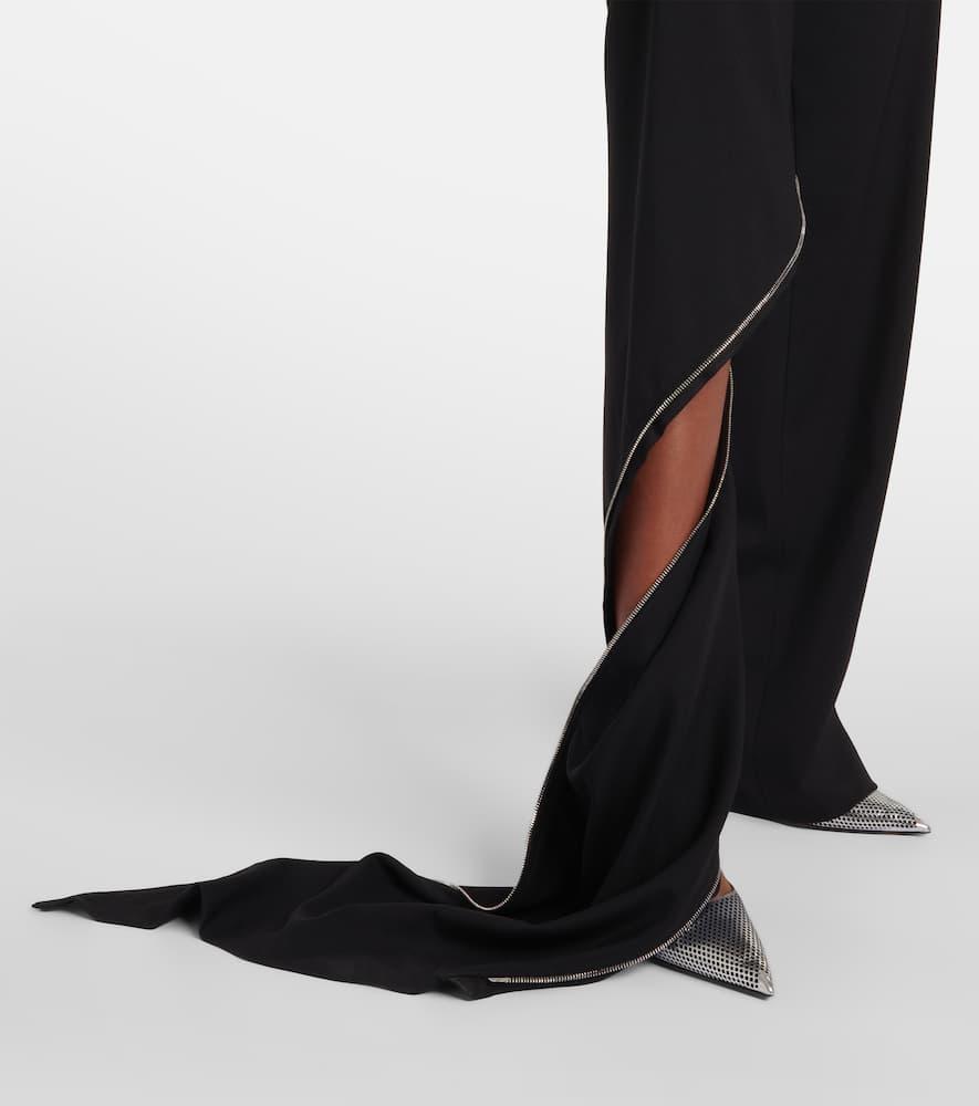 ALAÏA Spiral Cotton Wide-leg Pants In Black Product Image