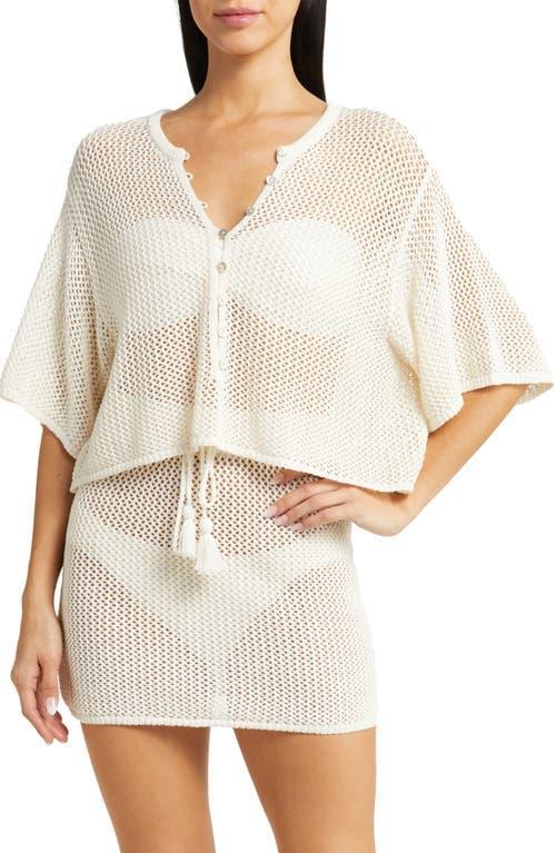 L*Space Coast Is Clear Cotton Crochet Swim Cover-Up Top Product Image