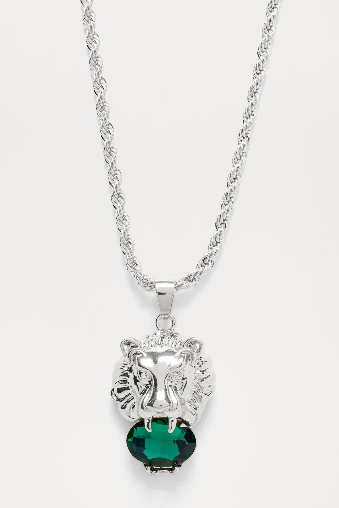 Lions Head Necklace - Silver Product Image