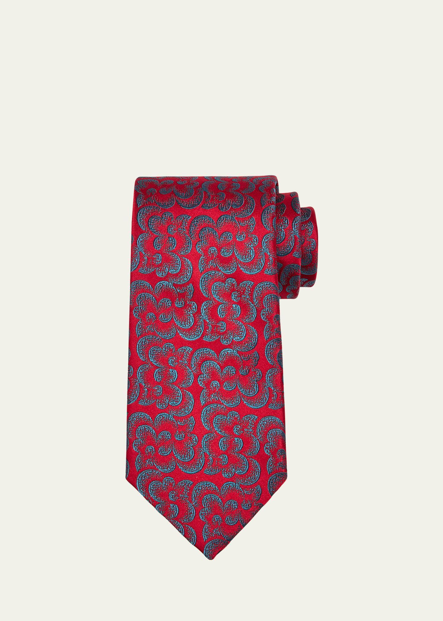 Mens Floral Silk Tie Product Image