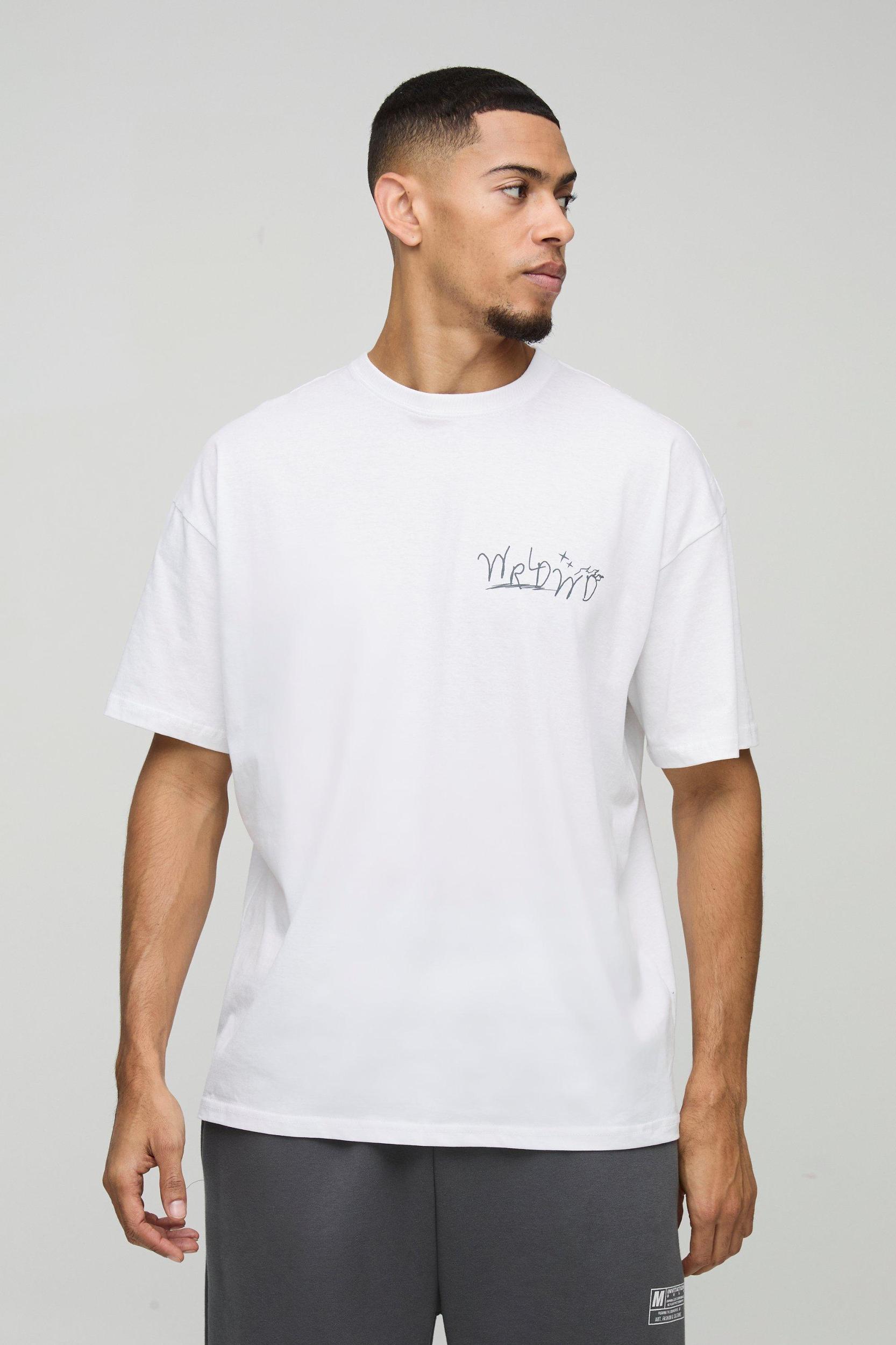 Oversized Slogan Print T-Shirt | boohooMAN USA Product Image