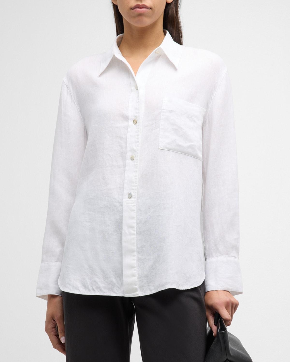 Vince Long Sleeve Easy Button Down (Optic ) Women's Clothing Product Image