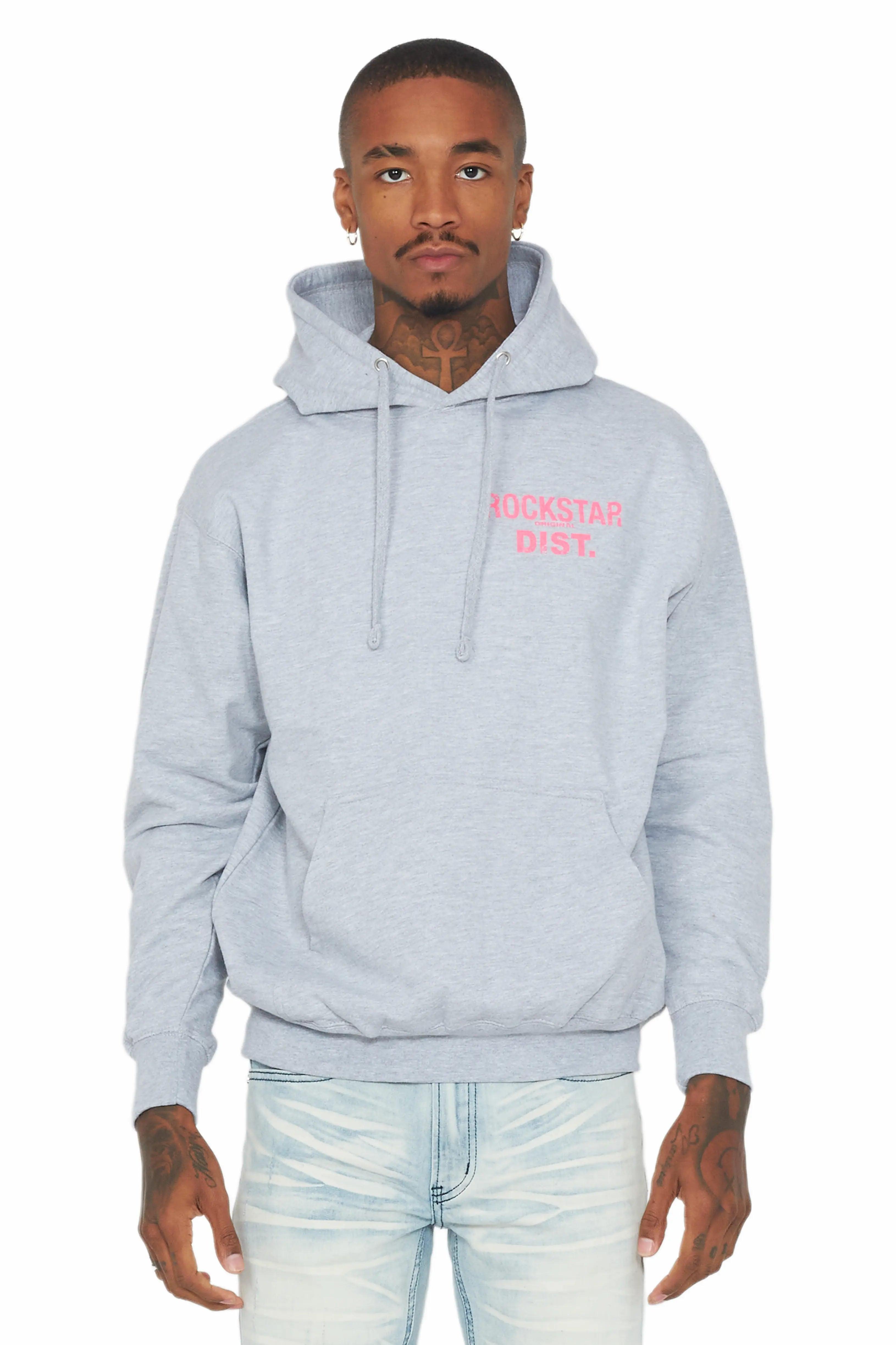 Lake Grey/Pink Graphic Hoodie Male Product Image