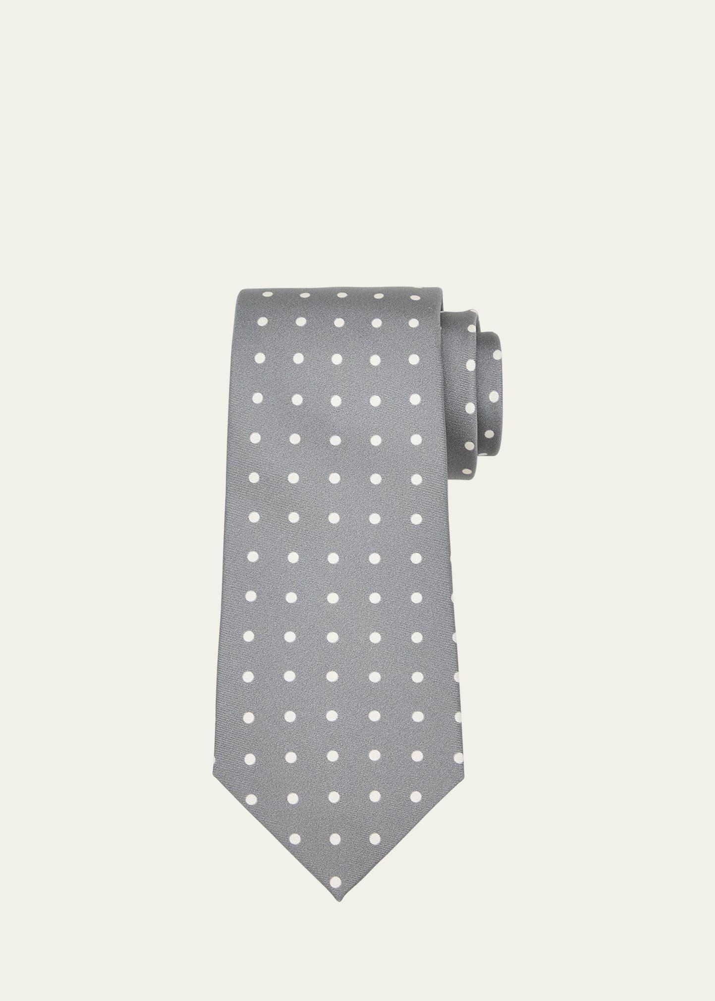 Mens Polka Dot Silk Twill Tie Product Image