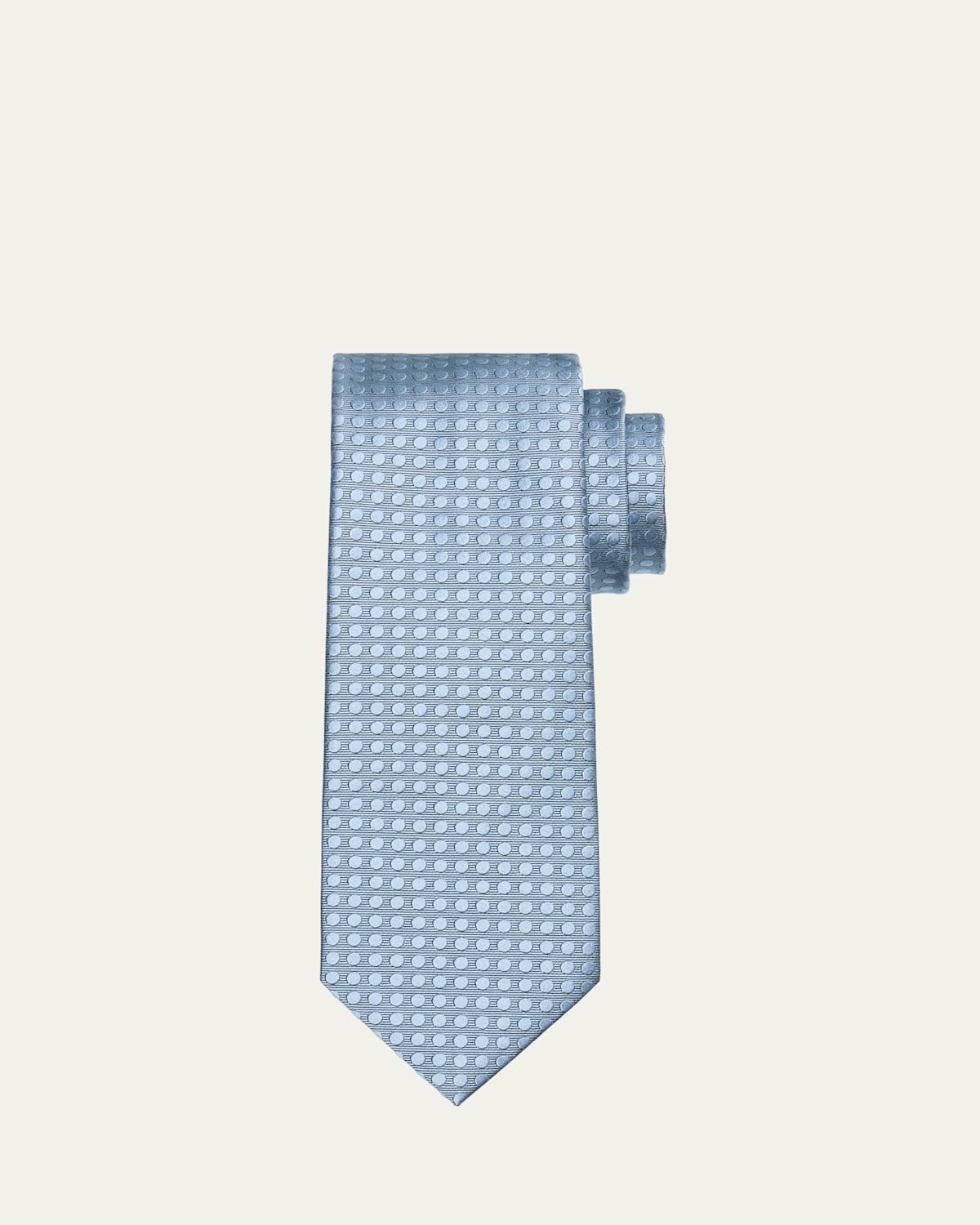 Mens Tonal Polka Dot Mulberry Silk Tie Product Image