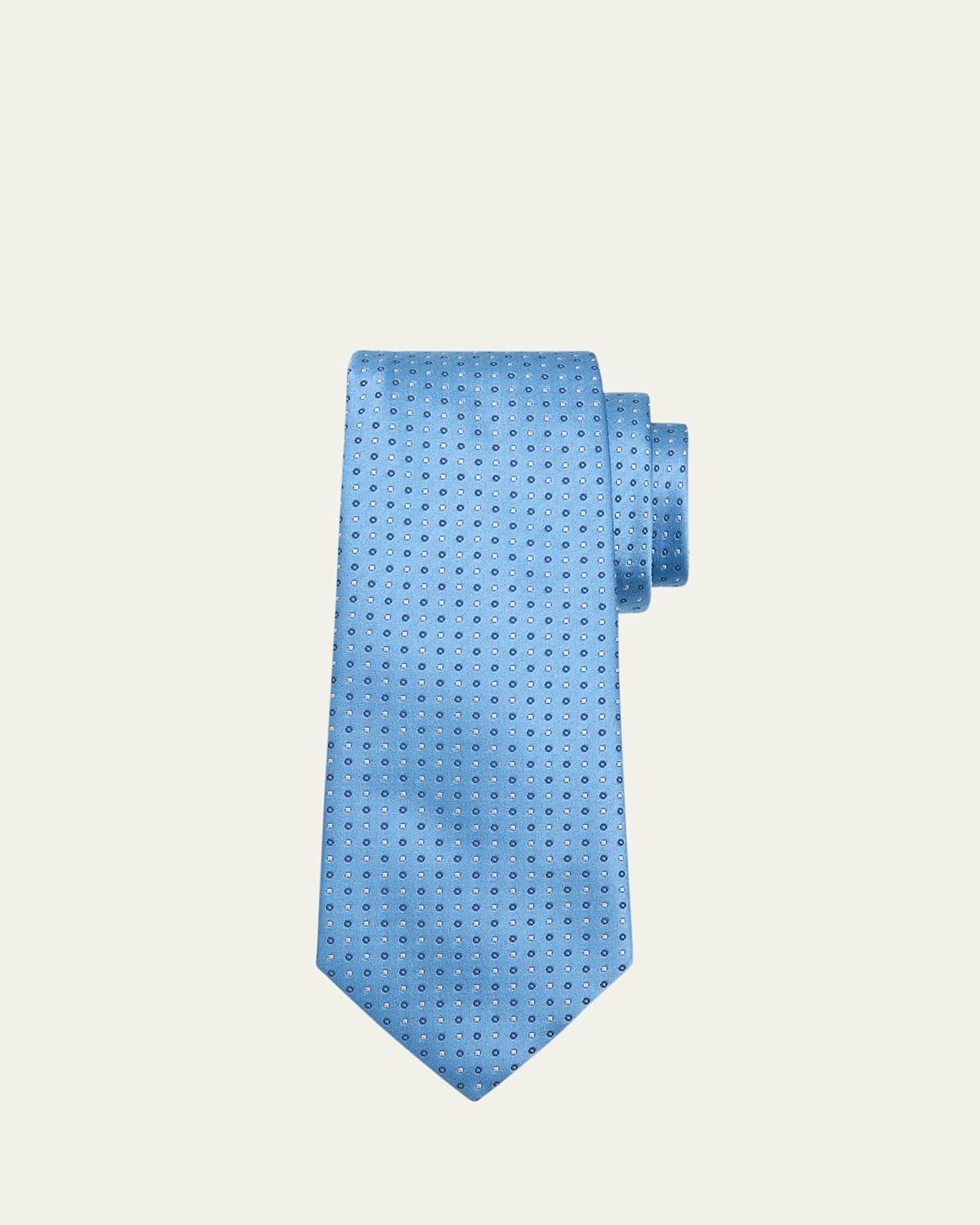 Mens Silk Jacquard Polka Dot Tie Product Image