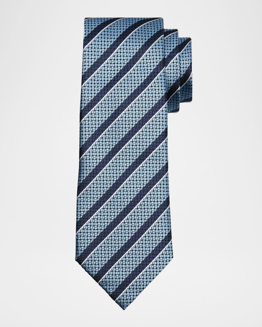 Men's Stripe Jacquard Silk Tie Product Image