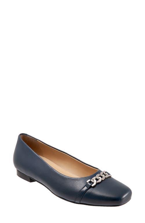 Trotters Harmony Leather Square Toe Chain Flats Product Image