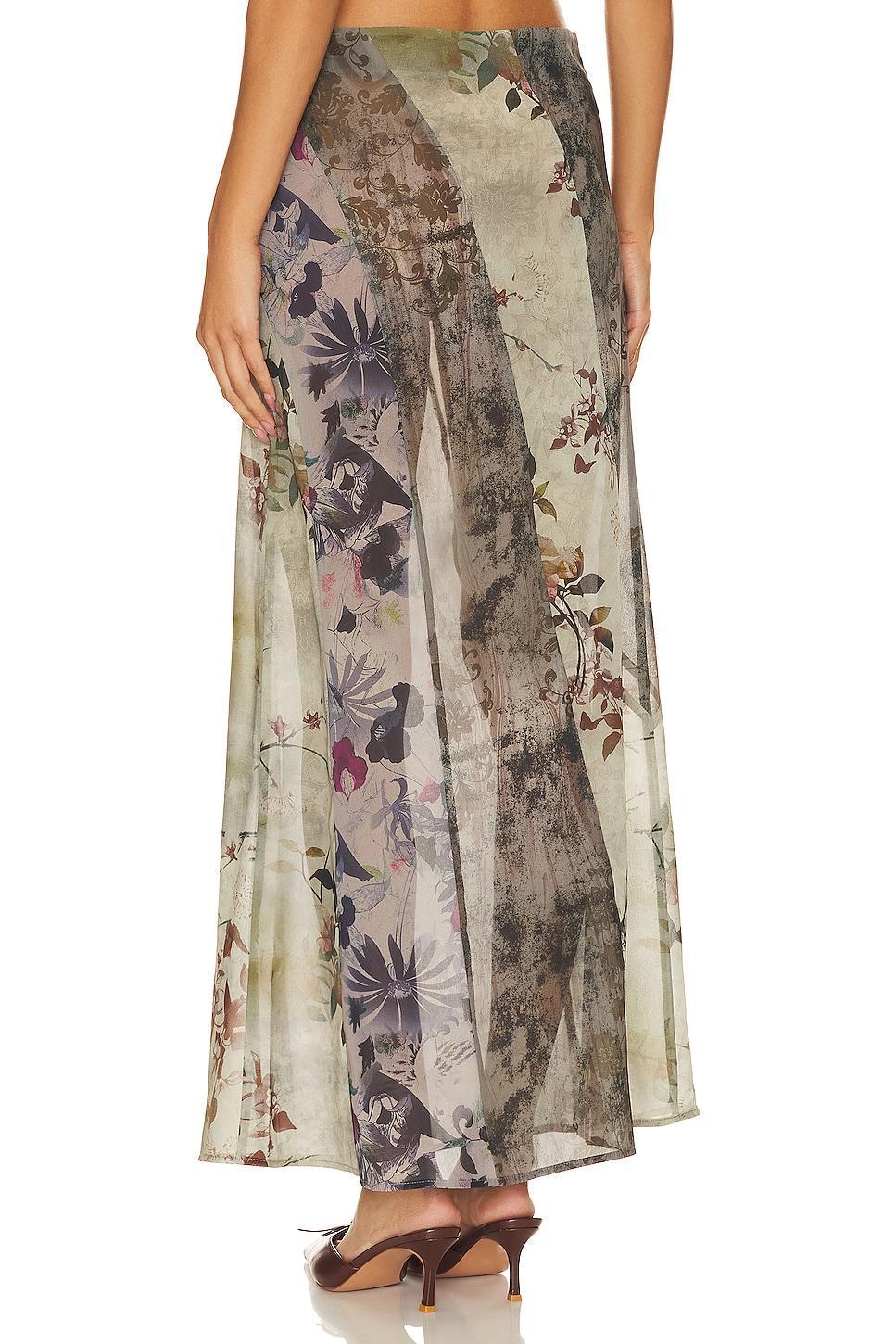 Panelled Print Maxi Skirt Product Image