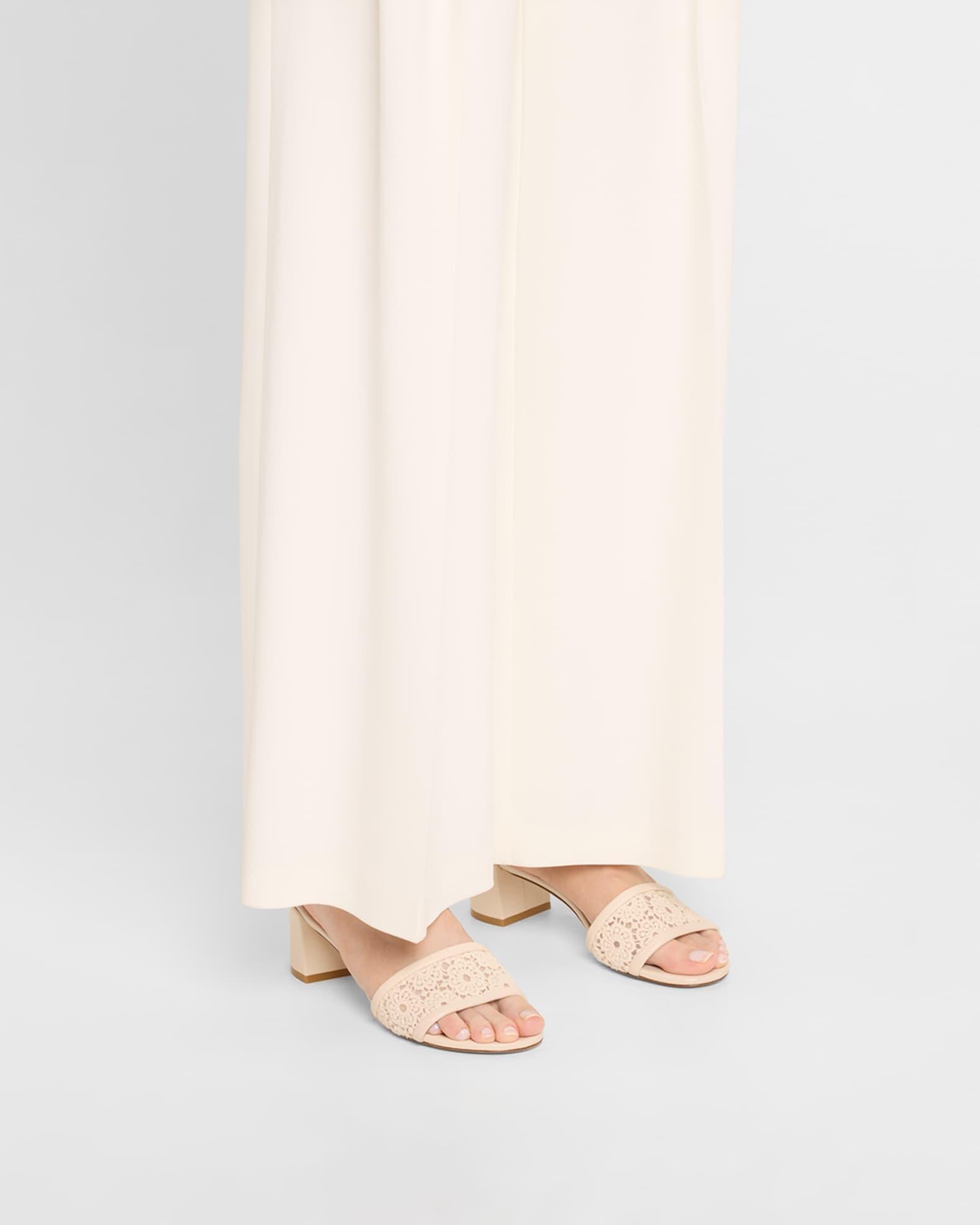 Fia Cotton Block-Heel Slide Sandals Product Image