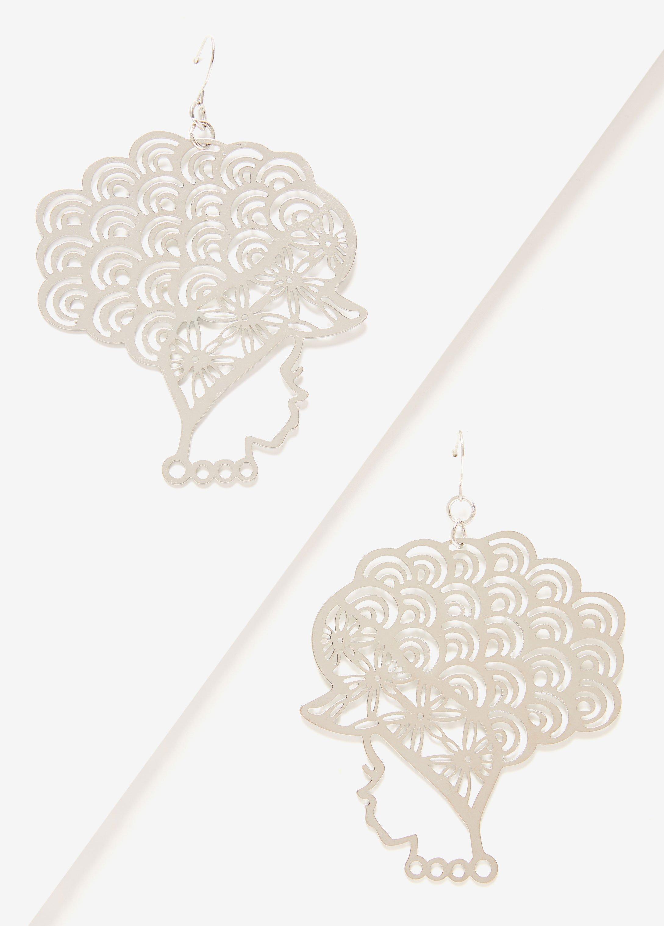 Cutout Profile Drop Earrings Product Image