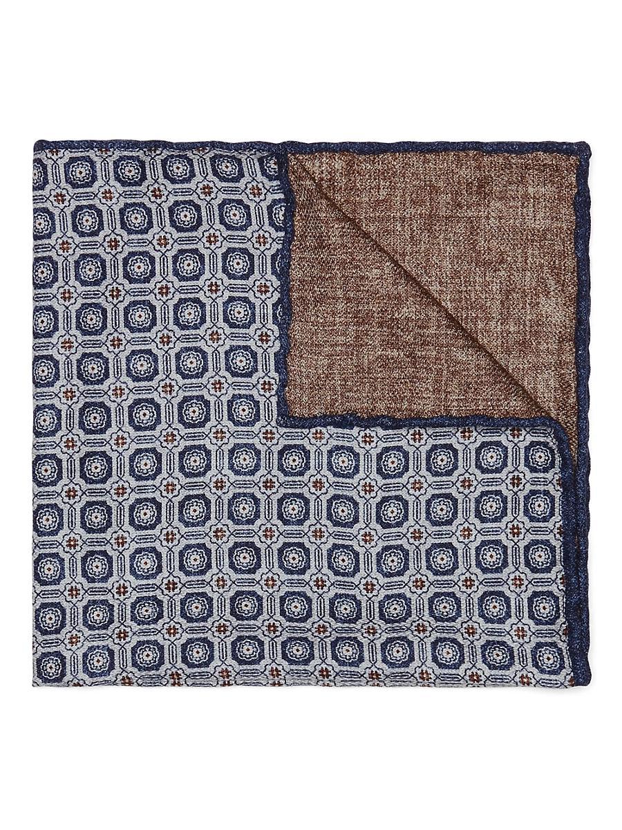 Mens Silk Geometric Pocket Square Product Image