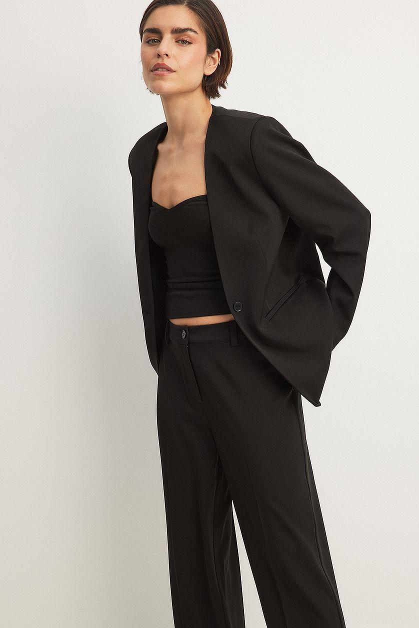 Straight Oversized No Lapel Blazer Product Image