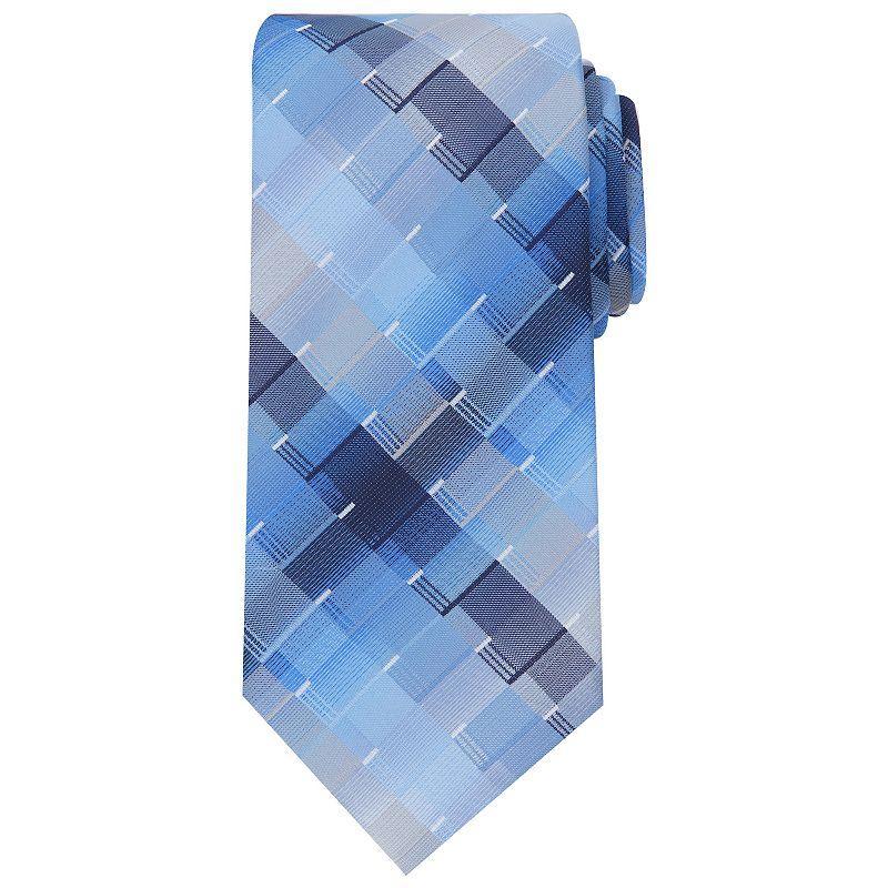 Mens Bespoke Patterned Tie, Blue Adams Product Image