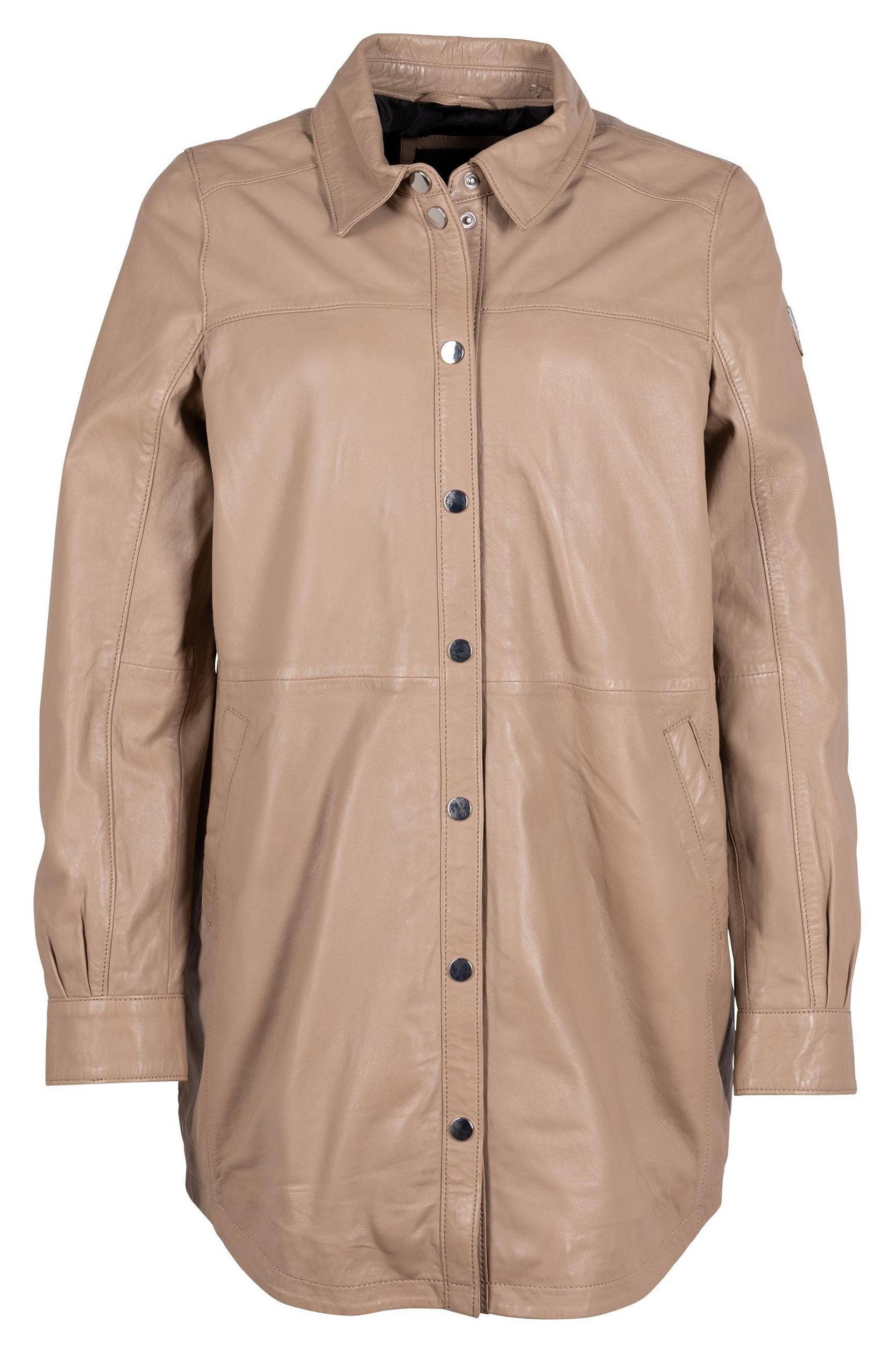 Mahi RF Leather Jacket- Toffee Product Image