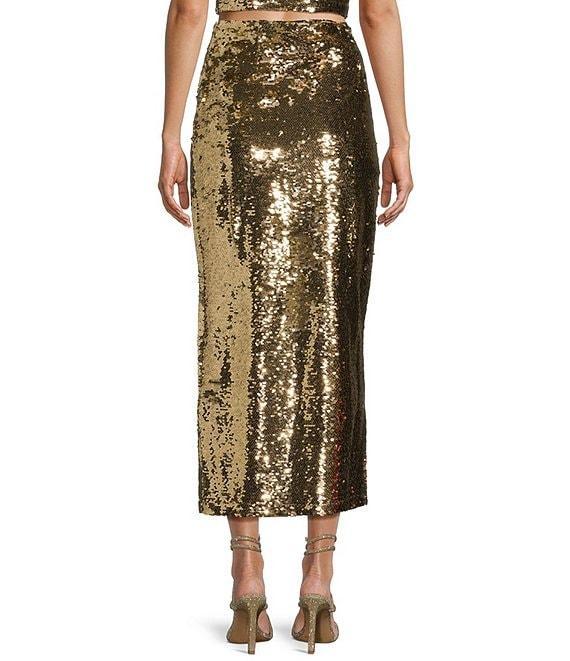 GB Midi Sequin Side Slit Coordinating Skirt Product Image