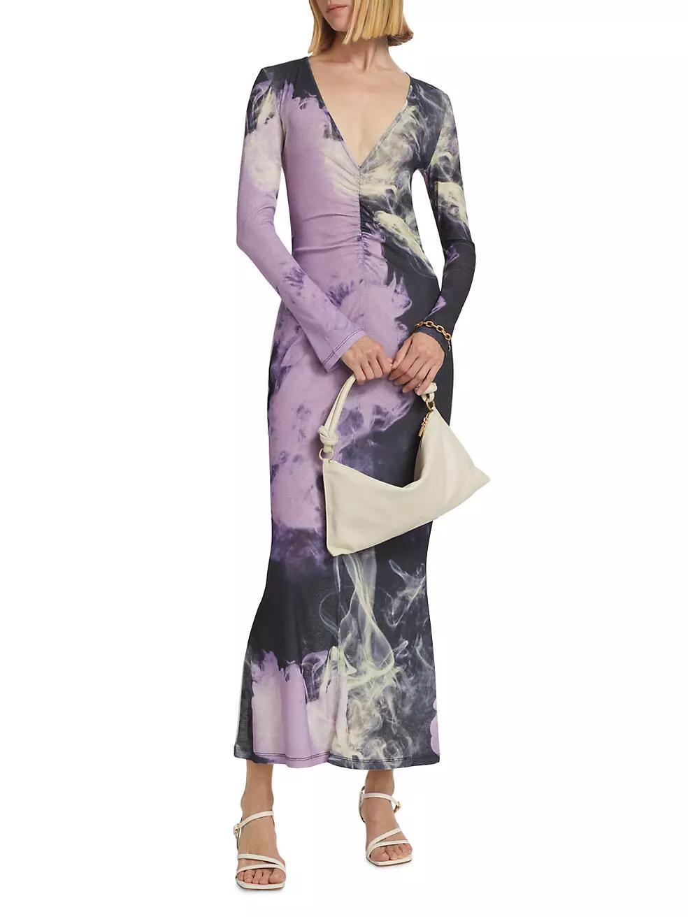 Leandra Smokey Jersey Fluted Dress Product Image