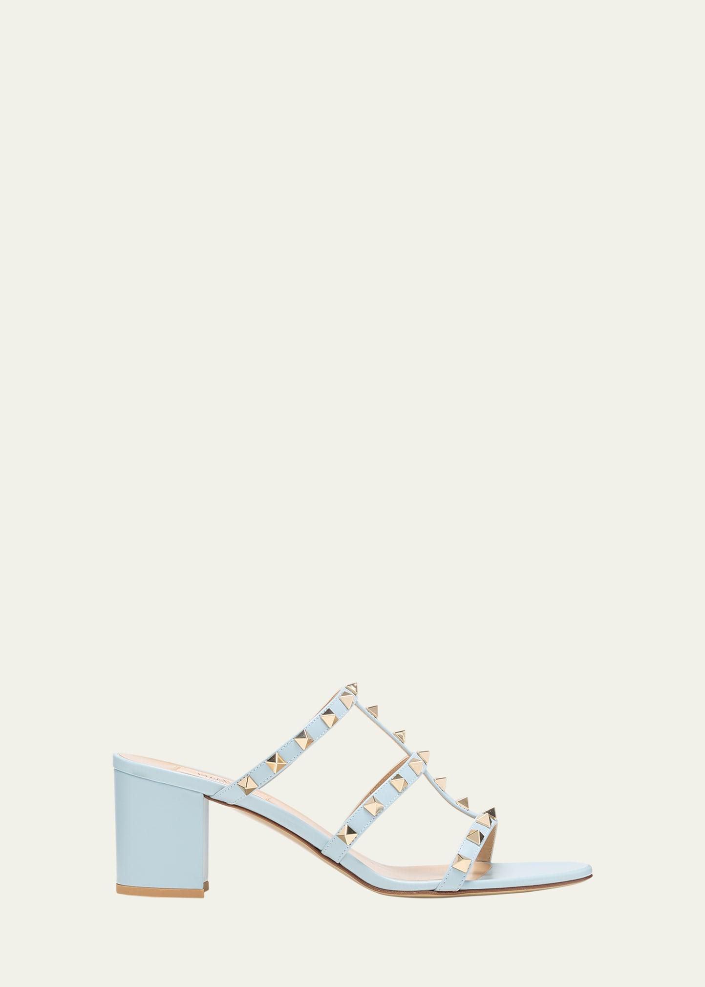 Rockstud Caged Block-Heel Slide Sandals Product Image