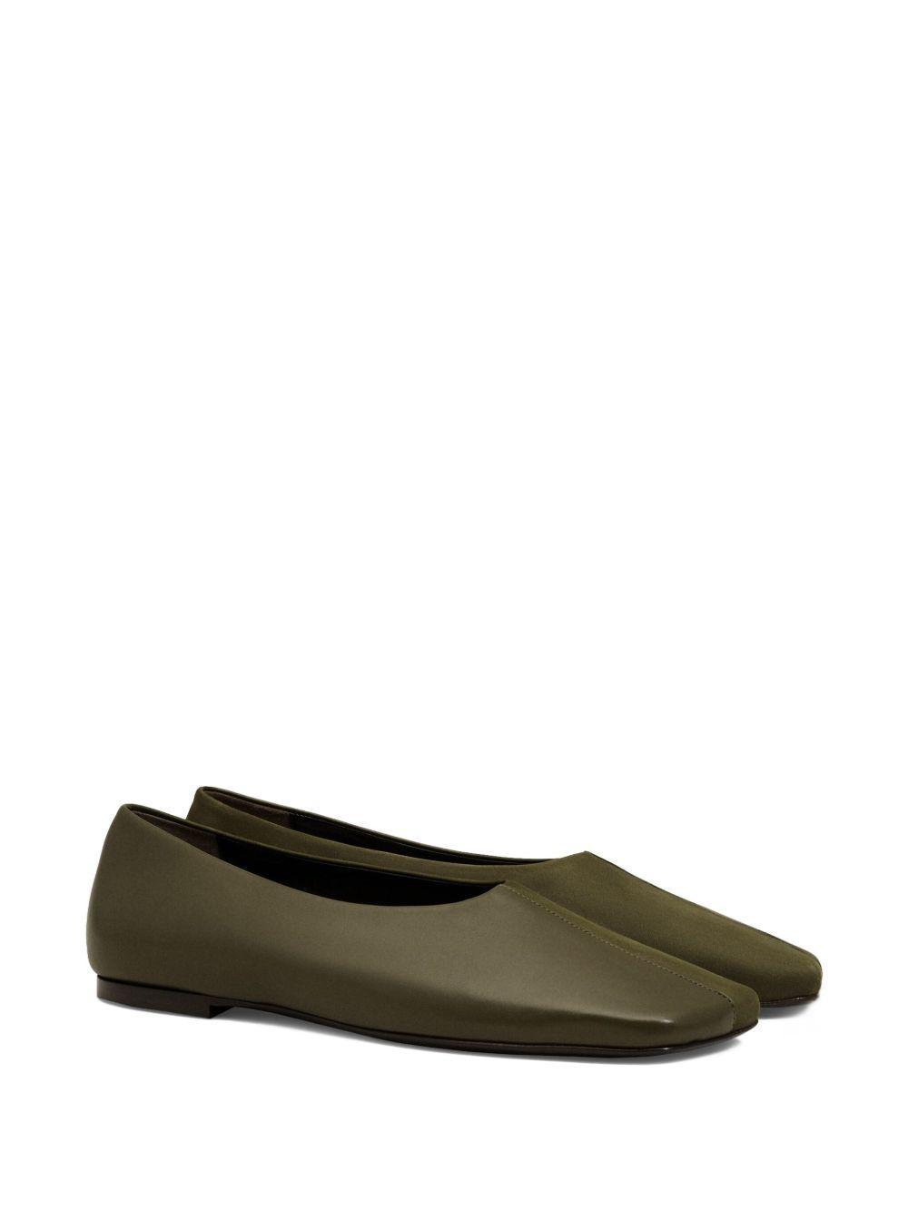 leather square-toe ballet flats Product Image