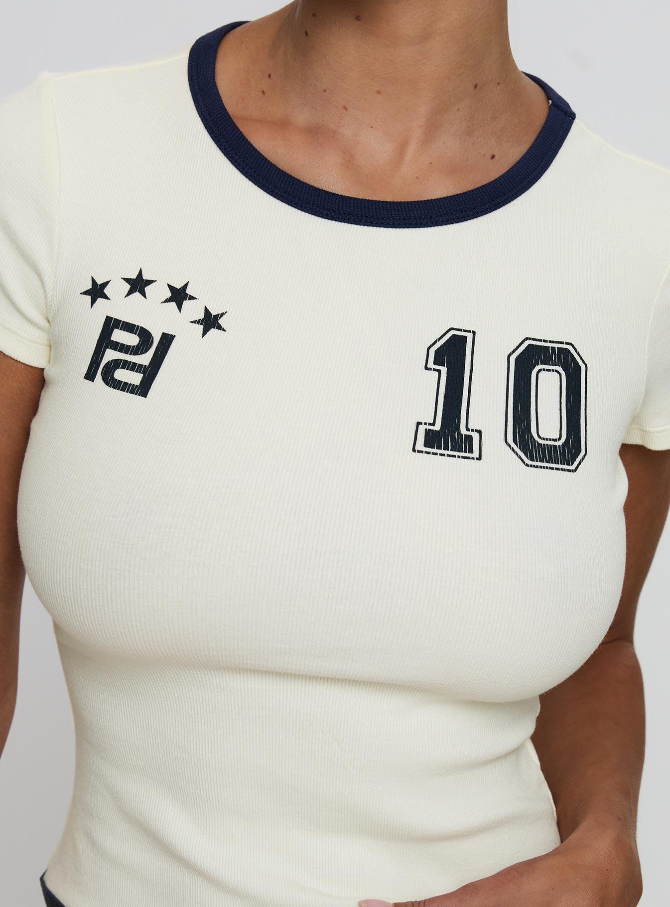 Track Record Graphic Top Cream Product Image