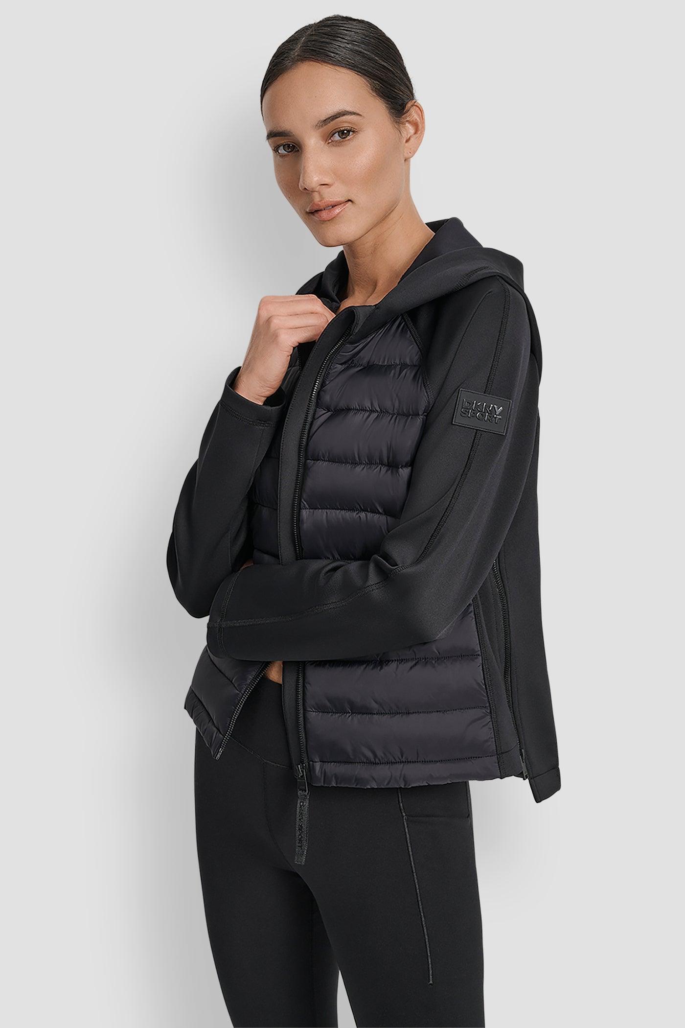 MIXED MEDIA HOODED HI LOW JACKET Product Image