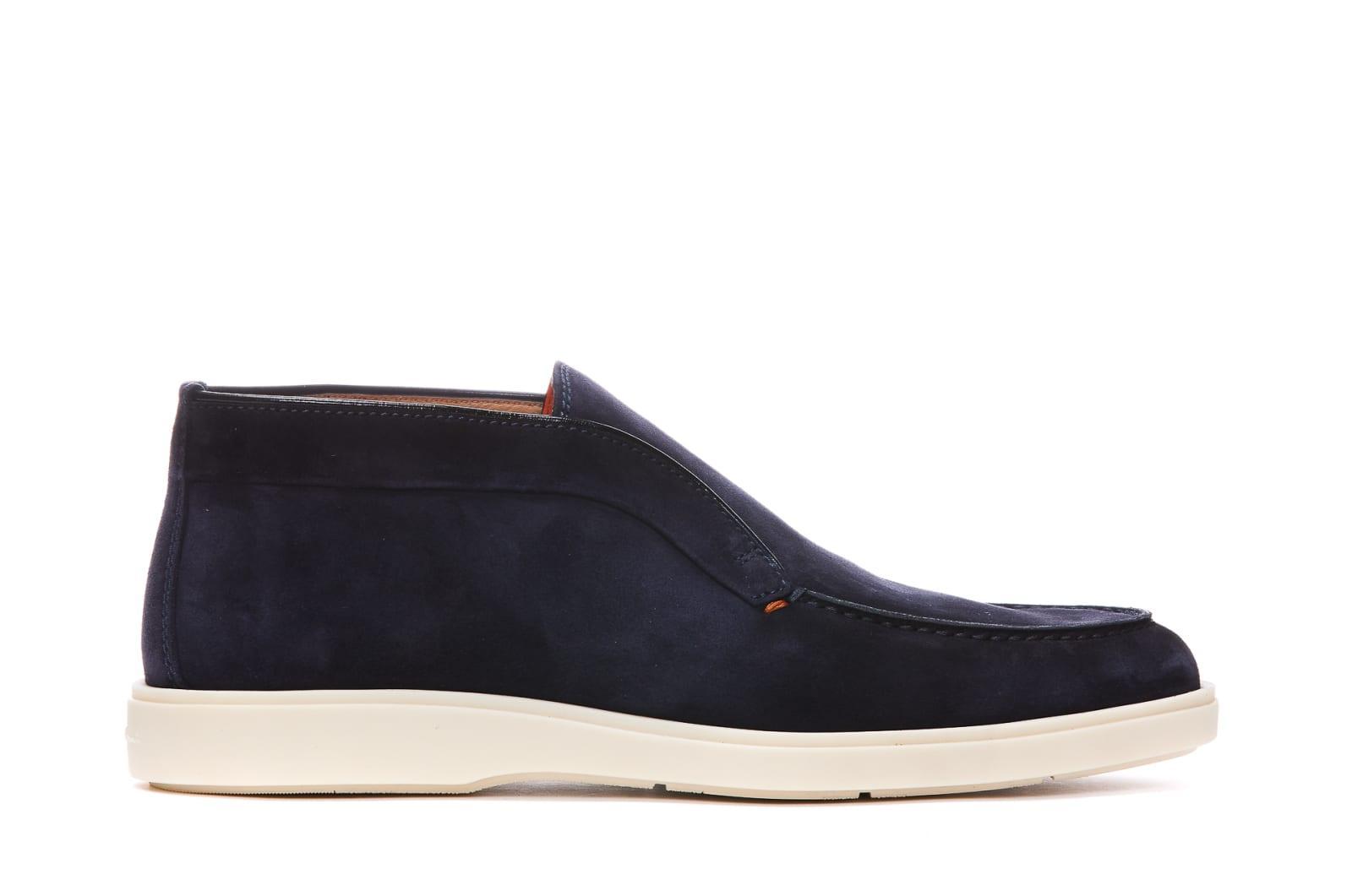 SANTONI Men's Blue Suede Desert Boot Product Image